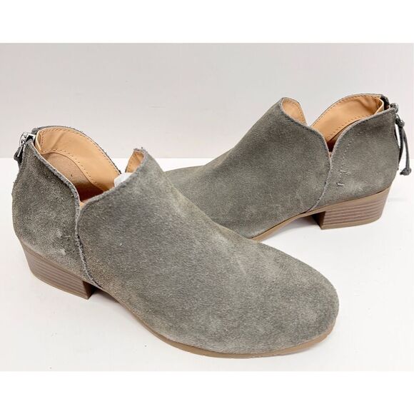 Kenneth Cole Reaction Boots Size 6US Gray Leather Suede Block Heel NEW - Picture 4 of 11